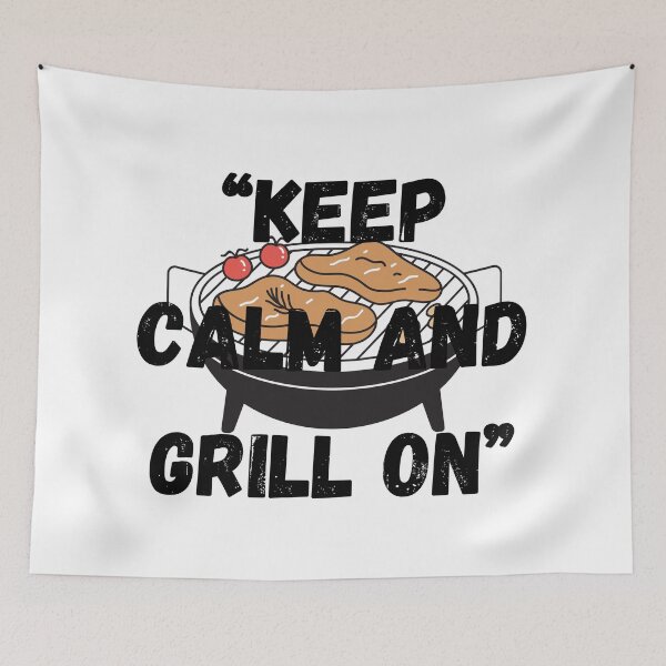 Item preview, Keep Calm and Grill On – Patriotic BBQ 4th of July Quote Design designed and sold by Pamthedesigner.