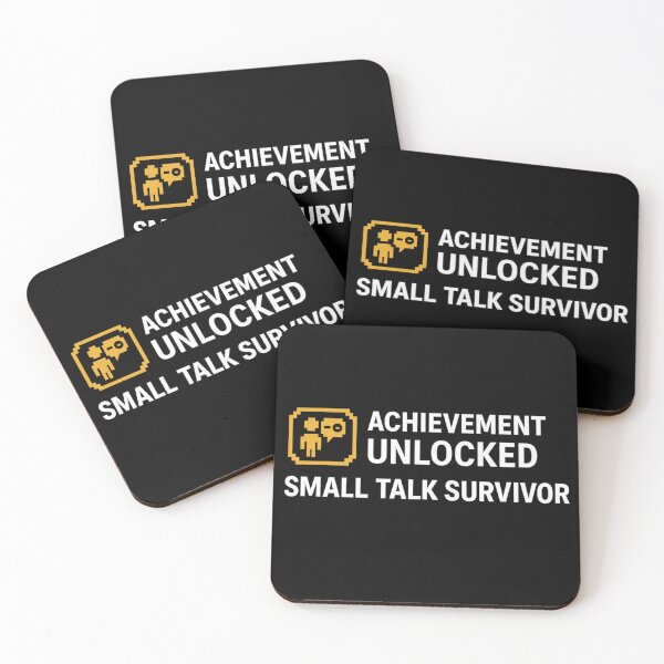 Item preview, Achievement Unlocked: Small Talk Survivor – Social Gamer Badge designed and sold by ⭐Anistore⭐.