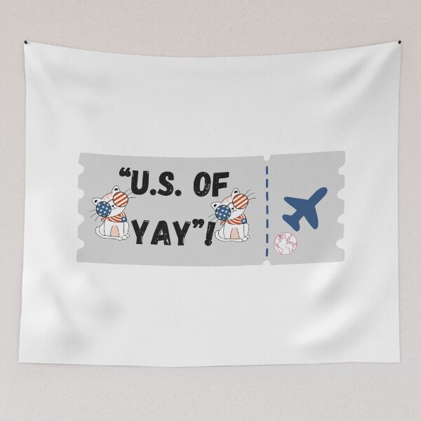 Item preview, U.S. of Yay! Plane Ticket – Funny Patriotic 4th of July Celebration Design designed and sold by Pamthedesigner.