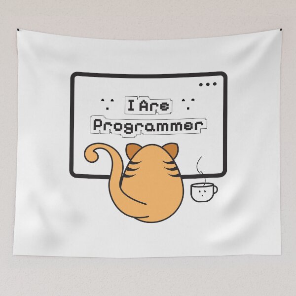 Item preview, I Are Programmer Funny Cat Meme – Cute Coding Coffee Design designed and sold by Balasan.