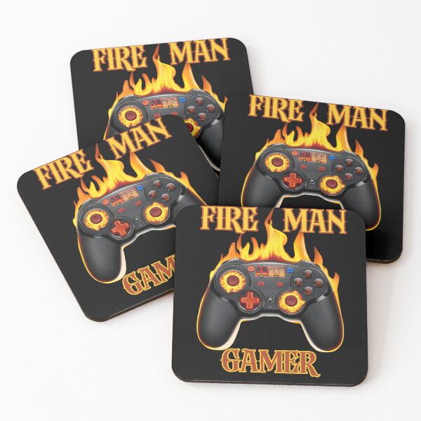 Item preview, Fireman Gamer – Flaming Game Controller Art for Hardcore Players designed and sold by PeteLawliiet.