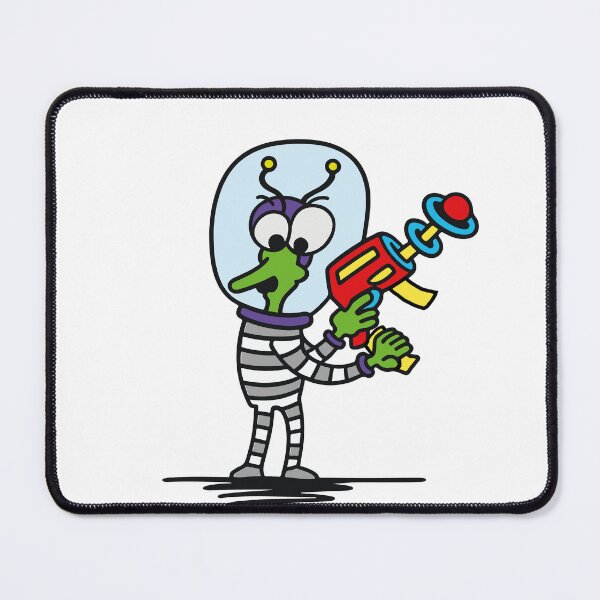 Item preview, Funny Alien with Raygun – Retro Sci-Fi Cartoon designed and sold by ArtDesignPL.