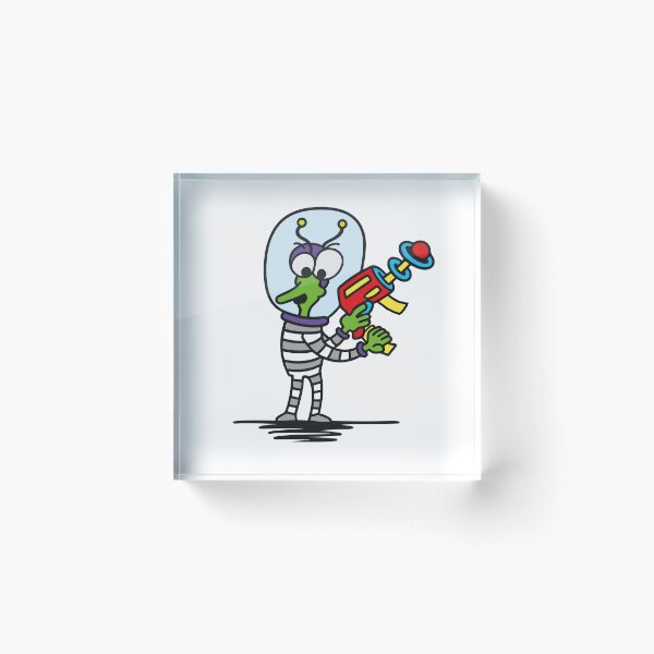 Item preview, Funny Alien with Raygun – Retro Sci-Fi Cartoon designed and sold by ArtDesignPL.