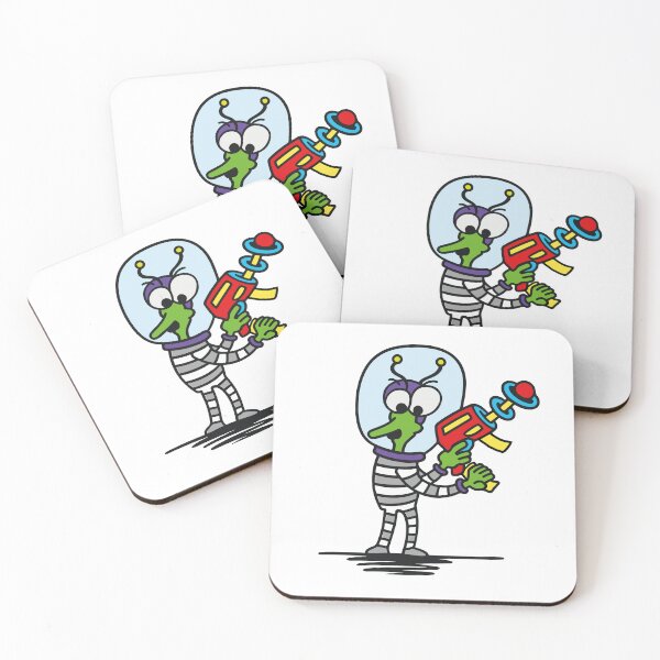 Item preview, Funny Alien with Raygun – Retro Sci-Fi Cartoon designed and sold by ArtDesignPL.