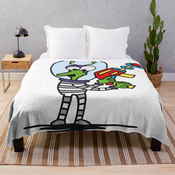 Item preview, Funny Alien with Raygun – Retro Sci-Fi Cartoon designed and sold by ArtDesignPL.