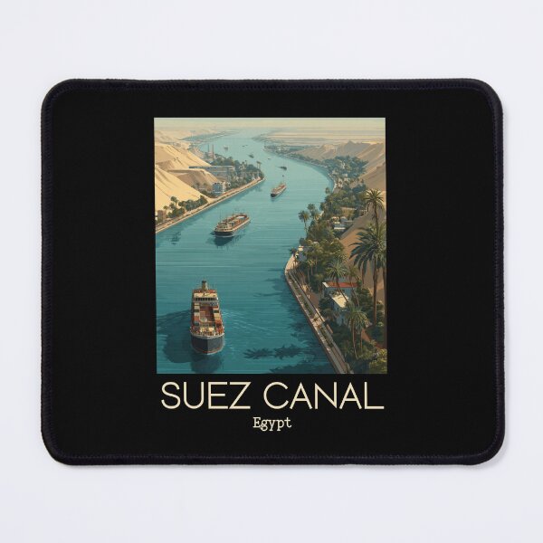 Item preview, A Vintage Illustration of the Suez Canal - Egypt  designed and sold by GoodOldVintage.