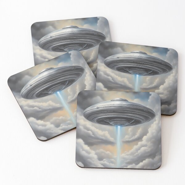 Item preview, Silver UFO in Clouds designed and sold by CalmnessbyChoice.