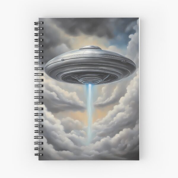 Item preview, Silver UFO in Clouds designed and sold by CalmnessbyChoice.