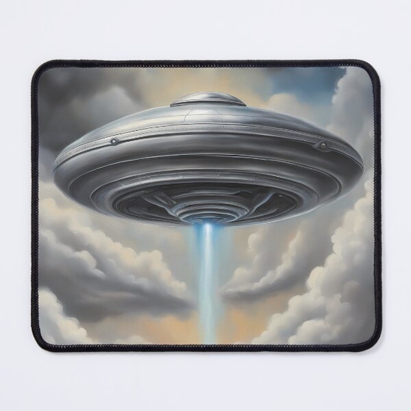 Item preview, Silver UFO in Clouds designed and sold by CalmnessbyChoice.
