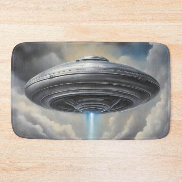 Item preview, Silver UFO in Clouds designed and sold by CalmnessbyChoice.
