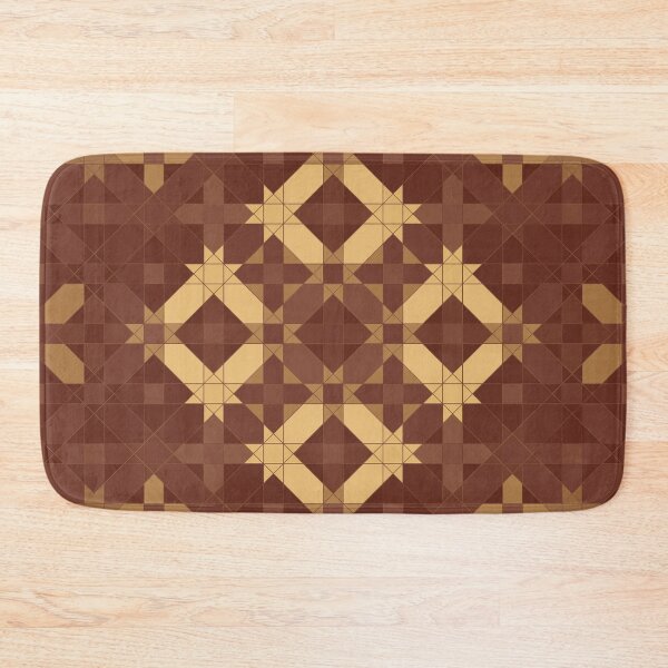 Item preview, Brown and Gold Mosaic with Arabesque Geometry designed and sold by Tarjiart.