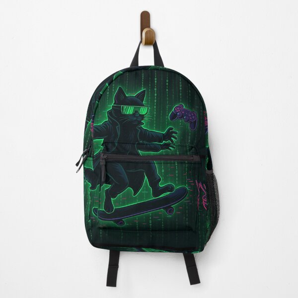 Item preview, Meowtrix Reloaded – Glitch Cat in a Matrix-Inspired Cyber Aesthetic designed and sold by NullandPrinted.