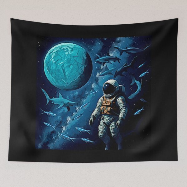 Item preview, Utopic Futuristic Landscapes Turquoise Moon Voyage designed and sold by Helios Be. Lavsh.
