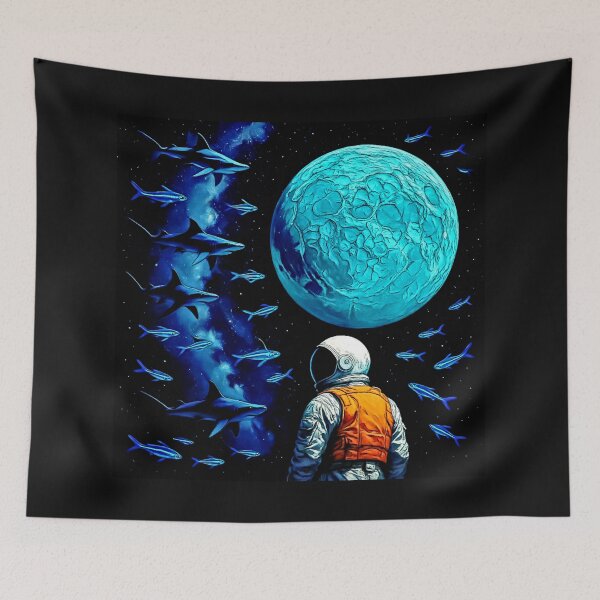 Item preview, Utopic Futuristic Landscapes Turquoise Moon Voyage#1 designed and sold by Helios Be. Lavsh.