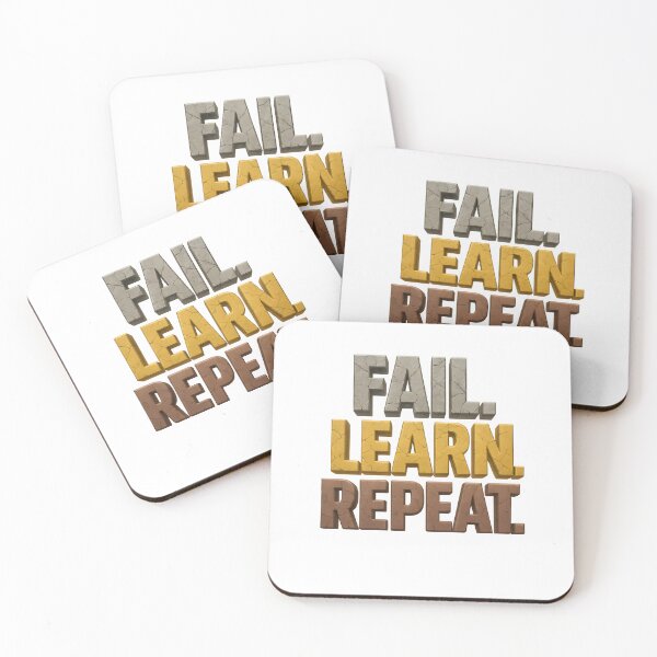 Item preview, Fail Learn Repeat - Gritty Motivational 3D Text Design designed and sold by WolfPixelRo.