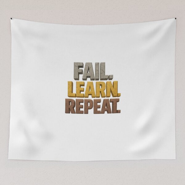 Item preview, Fail Learn Repeat - Gritty Motivational 3D Text Design designed and sold by WolfPixelRo.