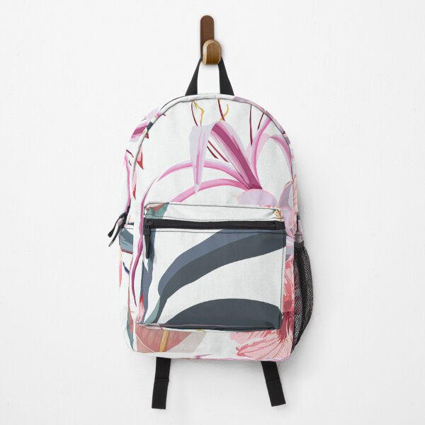 Item preview, Tropical leaves with pink exotic flowers. designed and sold by MatyKotiv.