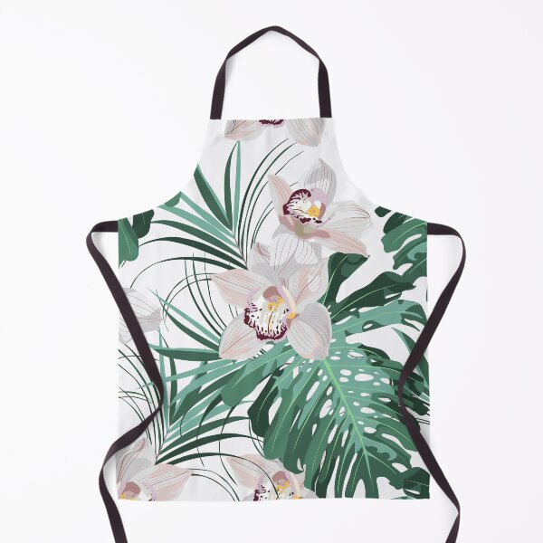 Item preview, Vintage colors seamless tropical pattern with colorful orchids flowers amd monstera palms. designed and sold by MatyKotiv.