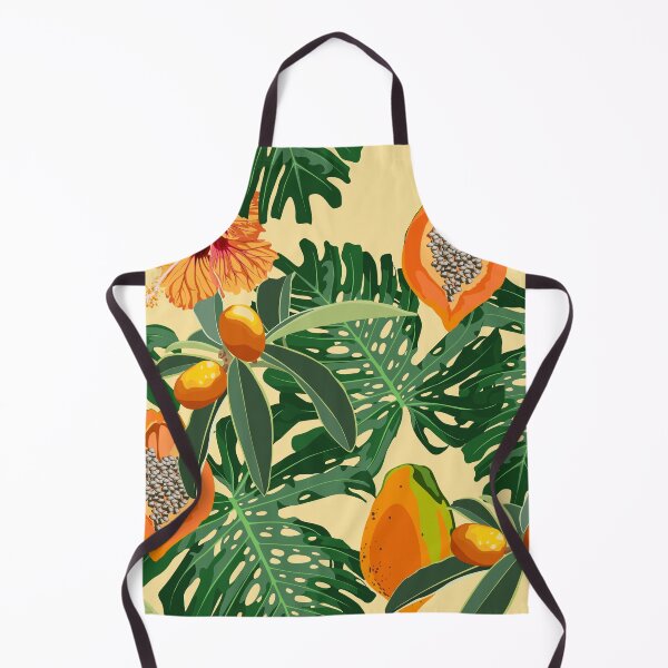 Item preview, Seamless pattern, background with fruits and tropical palm leaves. designed and sold by MatyKotiv.