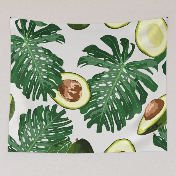 Item preview, Seamless pattern with avocado and exotic tropical leafs. designed and sold by MatyKotiv.