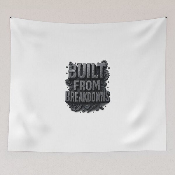 Item preview, Built From Breakdowns - Industrial Motivational 3D Design designed and sold by WolfPixelRo.