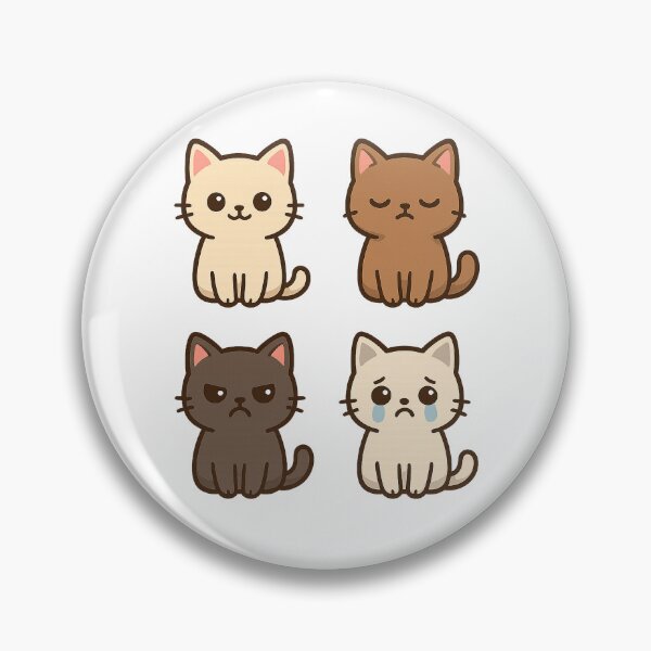 Item preview, Mood Cats – Kawaii 4-Pack Sticker Sheet designed and sold by Tripconic.