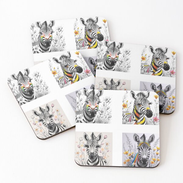 Item preview, Cute Long Eyelashes Zebra in Black and White plus a tint of color  designed and sold by AlinaSCorner.