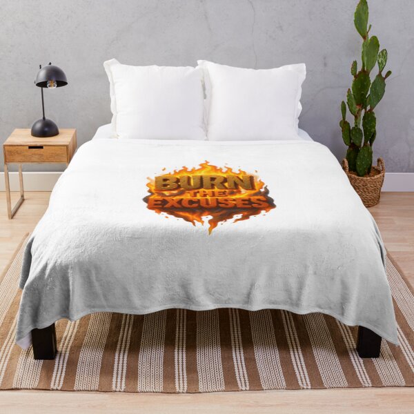 Item preview, Burn the Excuses - Fiery Motivational 3D Typography Design designed and sold by WolfPixelRo.