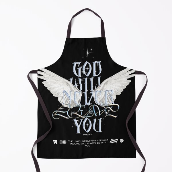Item preview, GOD WILL NEVER LEAVE YOU RELIGIOUS QUOTE - THE LORD HIMSELF GOES BEFORE YOU AND WILL ALWAYS BE WITH YOU, FAITH TSHIRT WITH HEAVENTLY ANGEL WINGS  designed and sold by deeplistic.