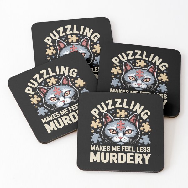 Item preview, Puzzling Makes Me Feel Less Murdery - This gift is perfect for anyone who loves cats, enjoys puzzles, and appreciates dark humor to unwind. designed and sold by ZyziowskyArt.