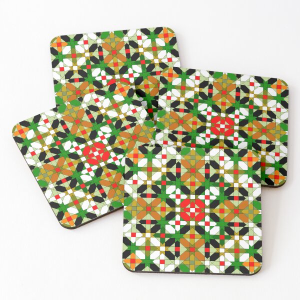 Item preview, Striking Mosaic in Green and Red Tones designed and sold by Tarjiart.