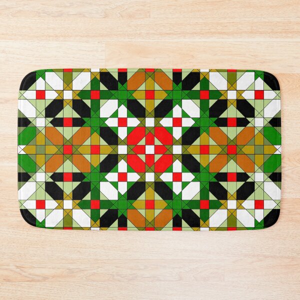 Item preview, Striking Mosaic in Green and Red Tones designed and sold by Tarjiart.