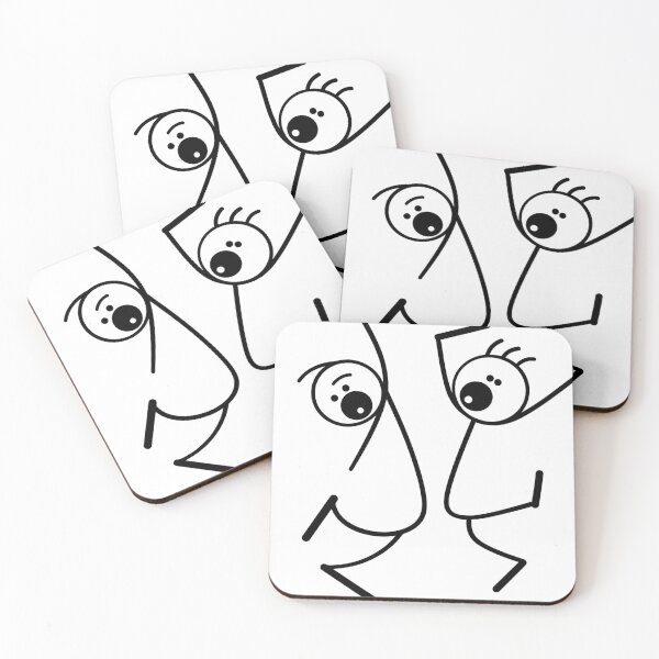 Item preview, “Face to Face – Minimalist Pareidoodle Line Art” designed and sold by Kimmy and Zamiah Art.