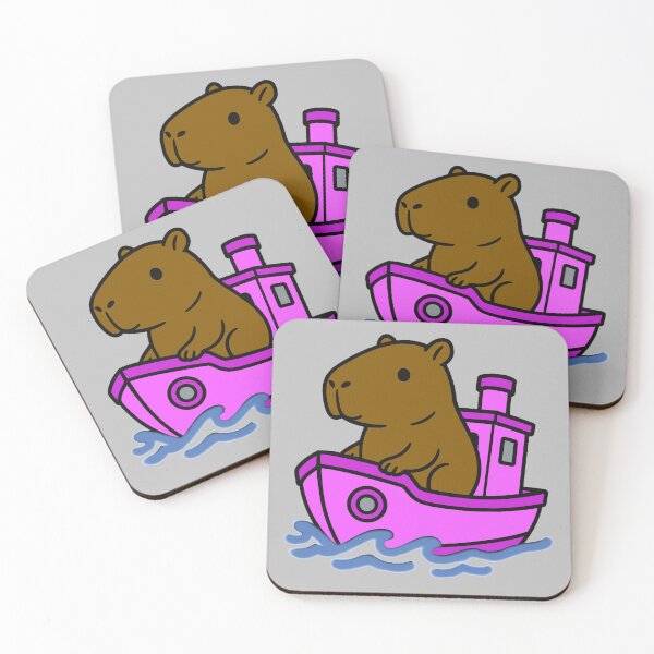 Item preview, Capybara Tug Boat - Dark Pink designed and sold by AngelMiette.