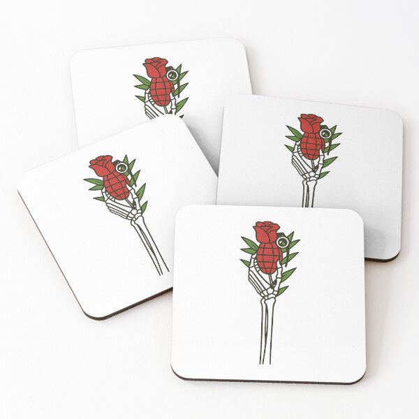 Item preview, Skeleton holding a Grenade flower designed and sold by InkPersona.
