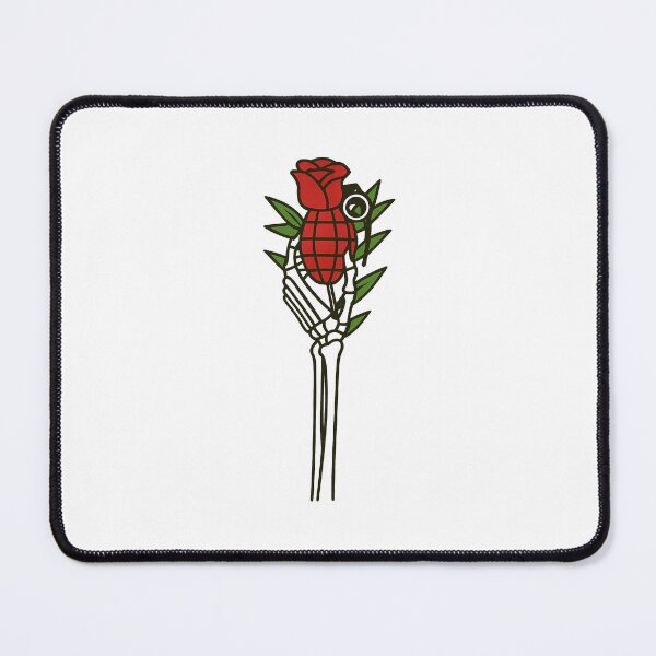 Item preview, Skeleton holding a Grenade flower designed and sold by InkPersona.