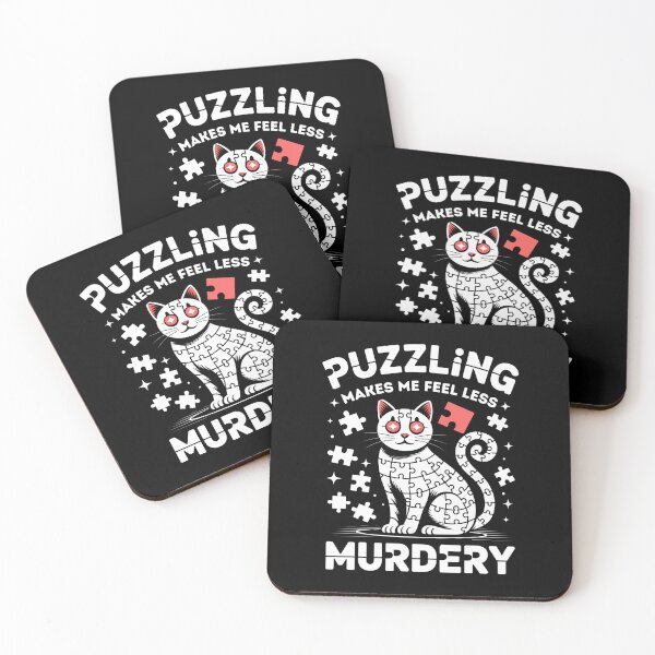 Item preview, Puzzling Makes Me Feel Less Murdery - This gift is perfect for anyone who loves cats, enjoys puzzles, and appreciates dark humor to unwind. designed and sold by ZyziowskyArt.