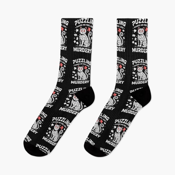 Item preview, Puzzling Makes Me Feel Less Murdery - This gift is perfect for anyone who loves cats, enjoys puzzles, and appreciates dark humor to unwind. designed and sold by ZyziowskyArt.