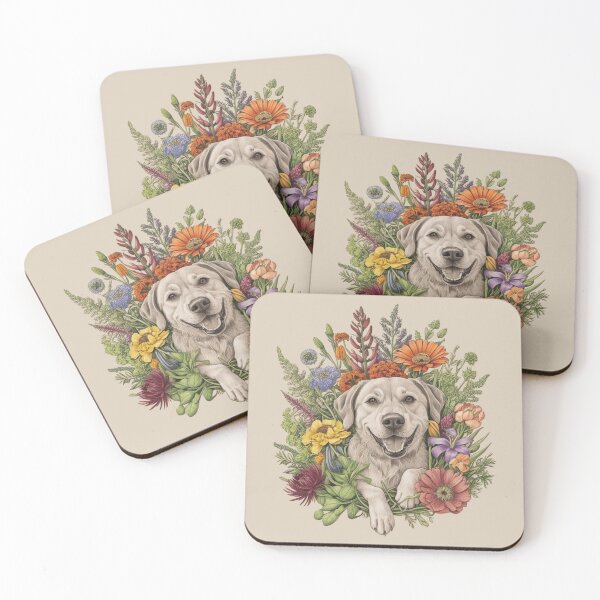 Item preview, Ladrador among blossoms designed and sold by Nature's Palette.