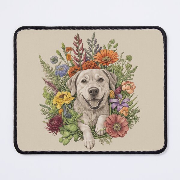 Item preview, Ladrador among blossoms designed and sold by Nature's Palette.