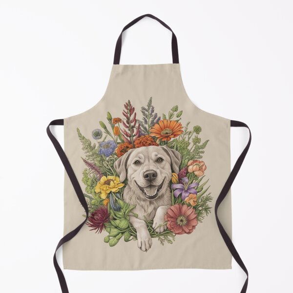 Item preview, Ladrador among blossoms designed and sold by Nature's Palette.