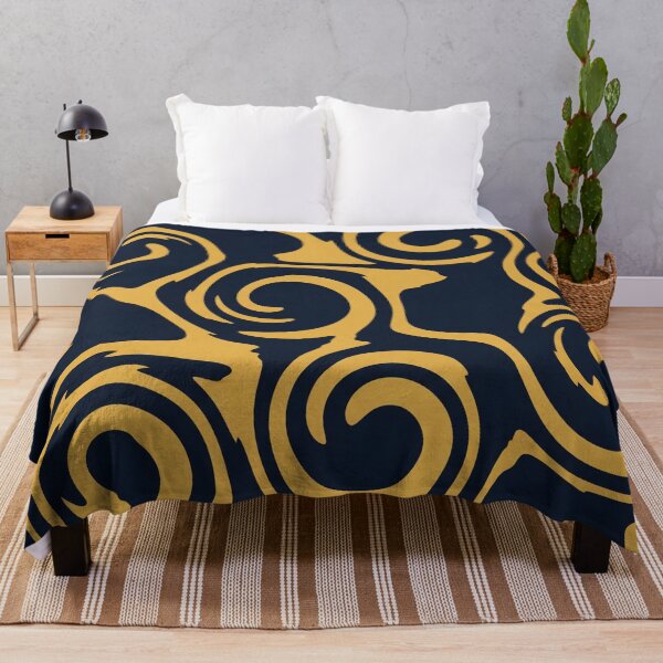 Item preview, Gold and Navy Blue Swirling Abstract Pattern designed and sold by Owcomm.