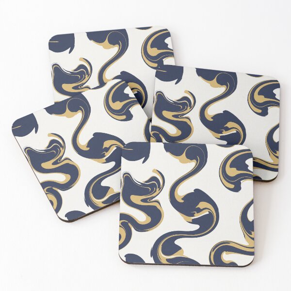 Item preview,  Gold and Navy Shapes on White Background designed and sold by Owcomm.