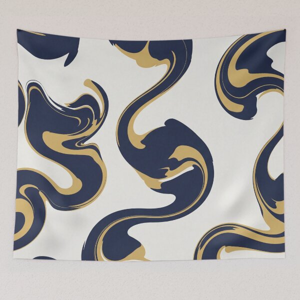 Item preview,  Gold and Navy Shapes on White Background designed and sold by Owcomm.