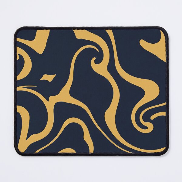 Item preview, Golden and Navy Fluid Swirl Pattern designed and sold by Owcomm.