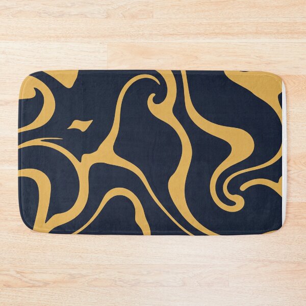 Item preview, Golden and Navy Fluid Swirl Pattern designed and sold by Owcomm.