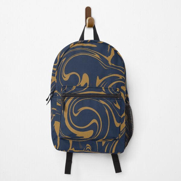 Item preview, Golden and Navy Swirl Marble Pattern designed and sold by Owcomm.
