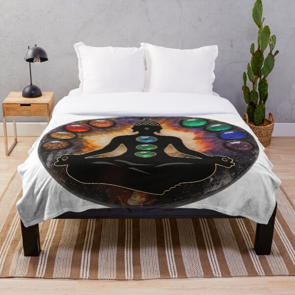 Item preview, Meditating silhouette surrounded by the seven chakras designed and sold by ArteMinds.