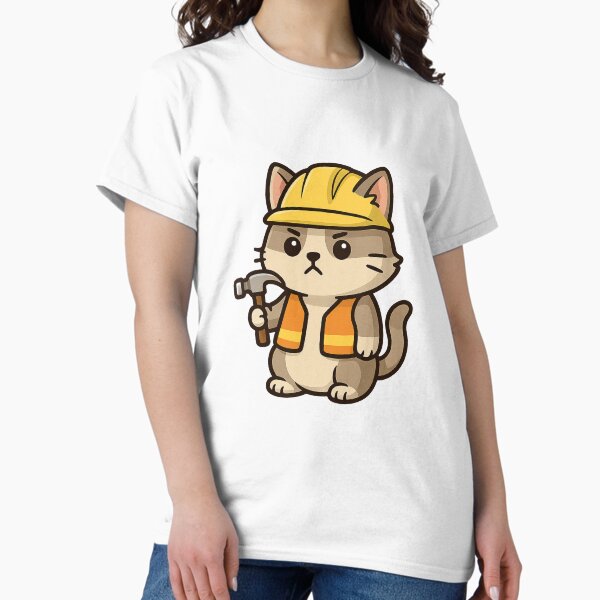 Item preview, Foreman Furball – Lustige Baukatze Sticker designed and sold by Tripconic.