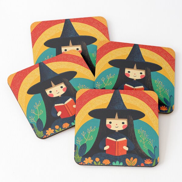 Item preview, Reading Rainbow Bookworm Witch Colorful Illustration designed and sold by GolDreamShop.